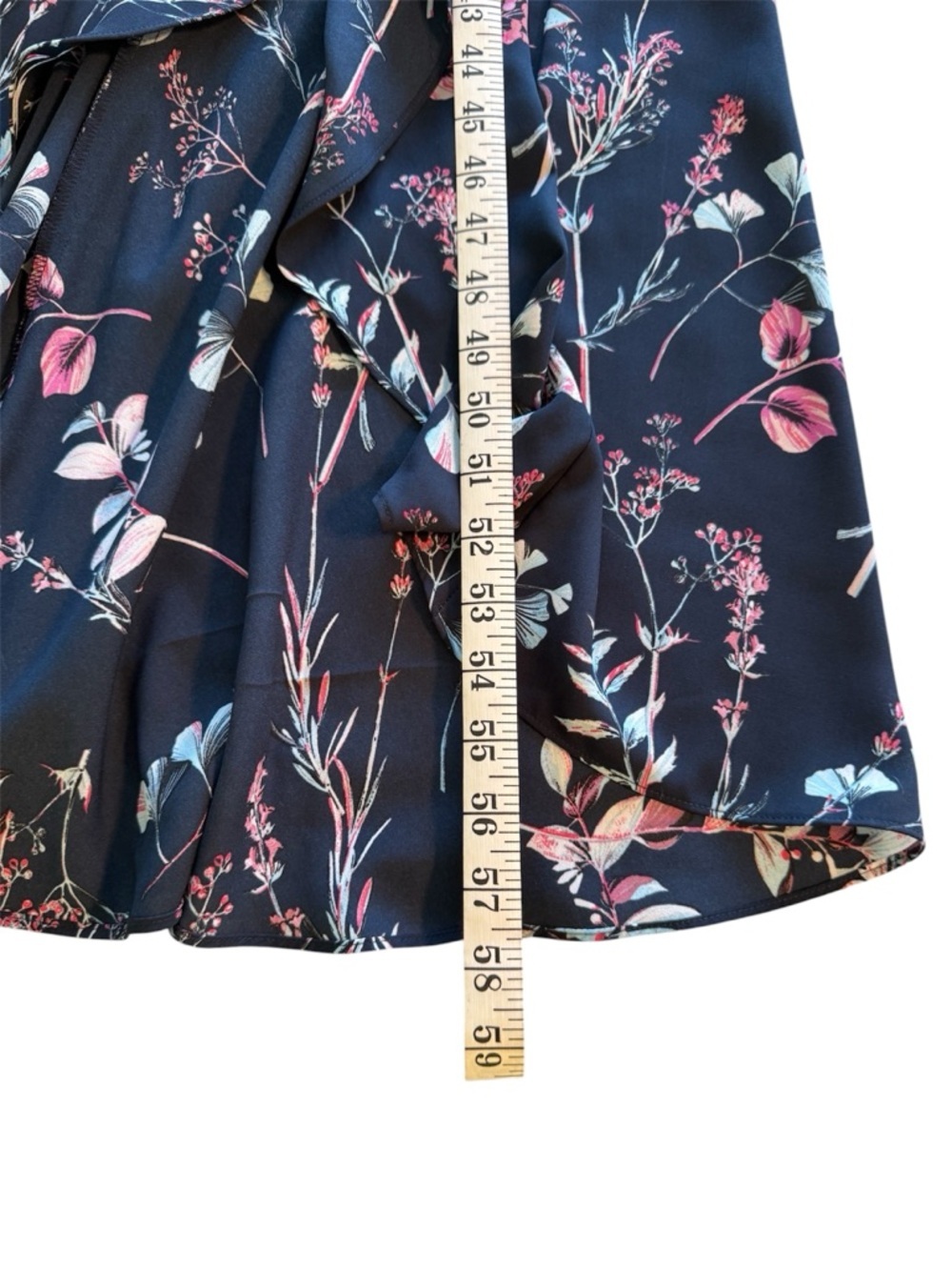 Banana Republic Navy Sleeveless Floral Ruffle Maxi Dress Size 8 - Picture 12 of 12